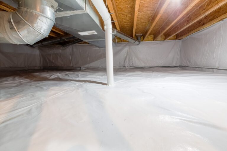 radon mitigation system in basement